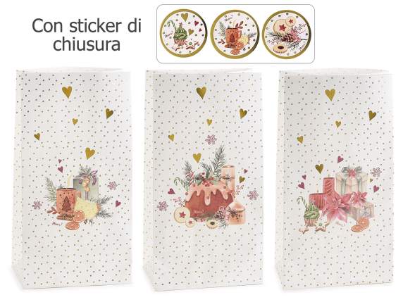 Sacchetto in carta Delizie Natalizie c-sticker di chiusura