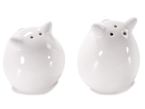 Set sale e pepe a gattino in ceramica
