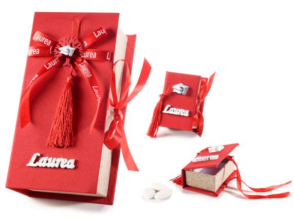 Set 12 scatoline a libro con decoro  Laurea
