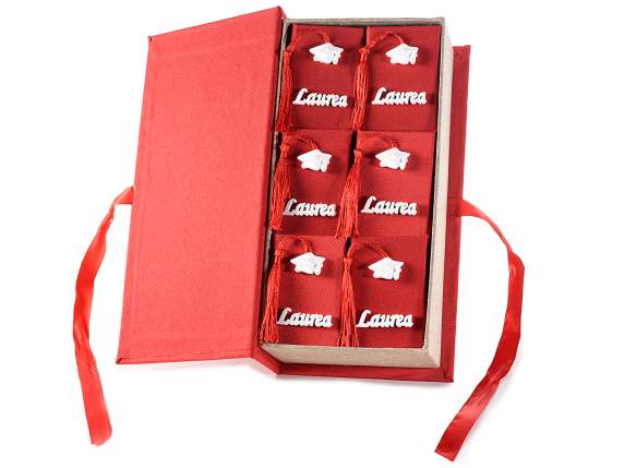 Set 12 scatoline a libro con decoro  Laurea