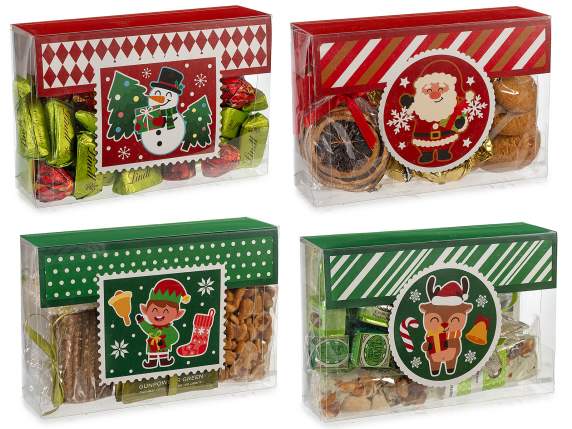 Scatola in PVC trasparente con card natalizia