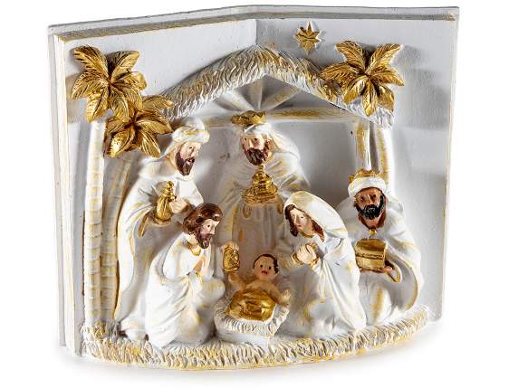 Presepe in resina dorata