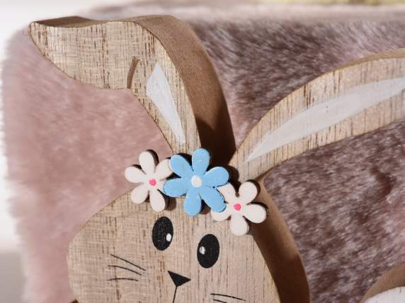 Scritta Pasqua in legno colorato con uova e coniglietti