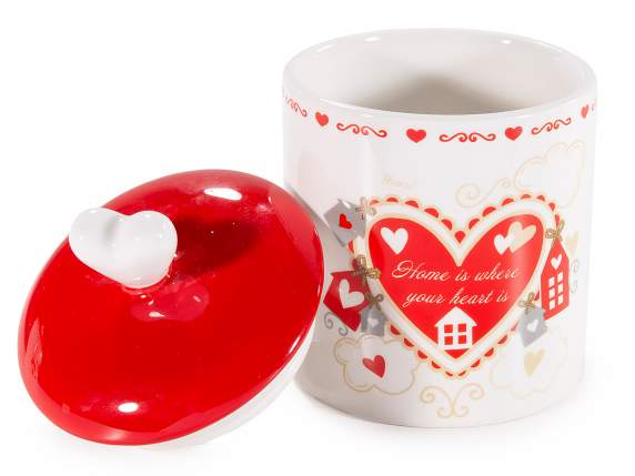 Set 3 barattoli alimentari in ceramica con coperchio