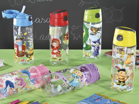 Bottiglia 500 ml in tritan, cannuccia e manico incorporati