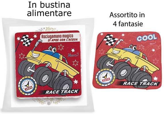Sorpresa mini asciugamano magico in bustina alimentare
