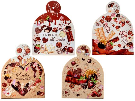 Sottopentola cioccolato in ceramica lucida su base sughero