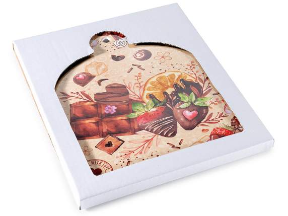 Sottopentola cioccolato in ceramica lucida su base sughero