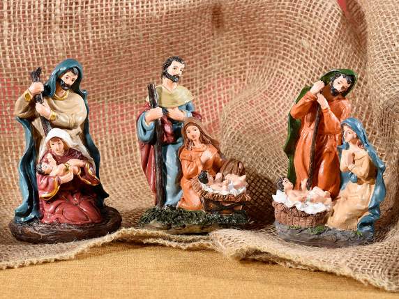 Presepe in resina colorata da appoggiare