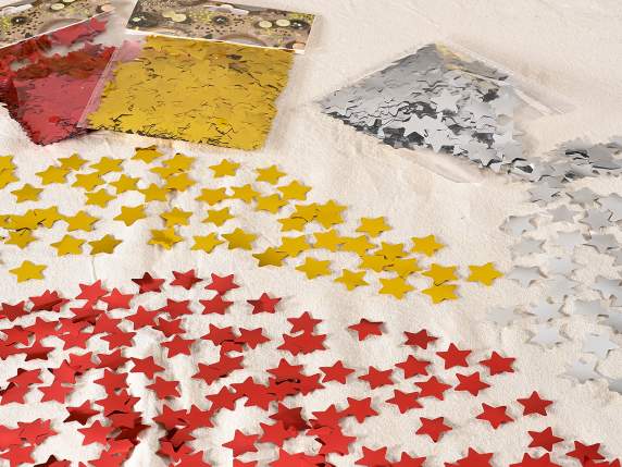 Conf 20 grammi stelle decorative in PET effetto metallizzato