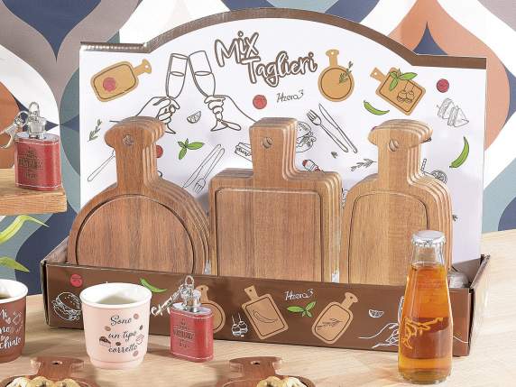 Tagliere - Vassoio in legno di acacia con manico