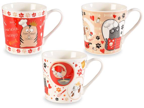 Tazza in porcellana 350 ml con stampa gattini