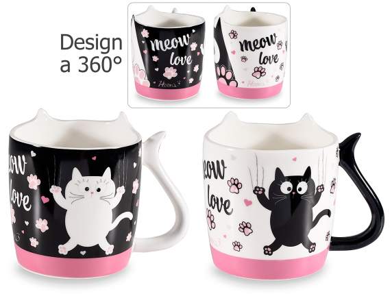 Scatola regalo con tazza a gatto stampa Cicco Cats