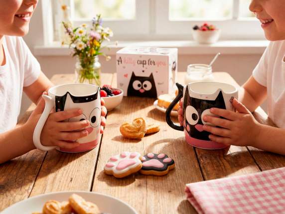 Confezione regalo tazza 400 ml con stampa gatto