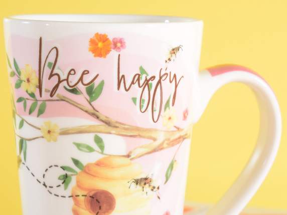 Tazza mug in porcellana con design BeeHoney