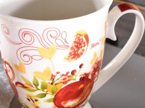 Tazza mug in porcellana con stampa Melograno