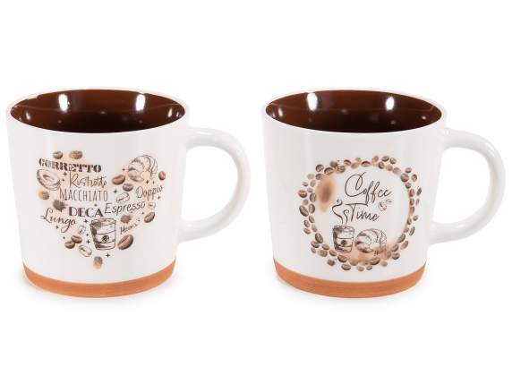 Tazza in porcellana 350 ml con interno colorato e scritte