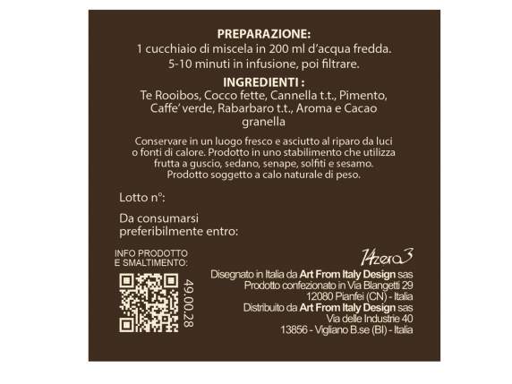 Infuso per tisana a freddo 40g in tazza in porcellana 350ml