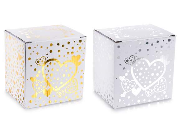 Tazza porcellana 380ml con cuore simil oro - argento