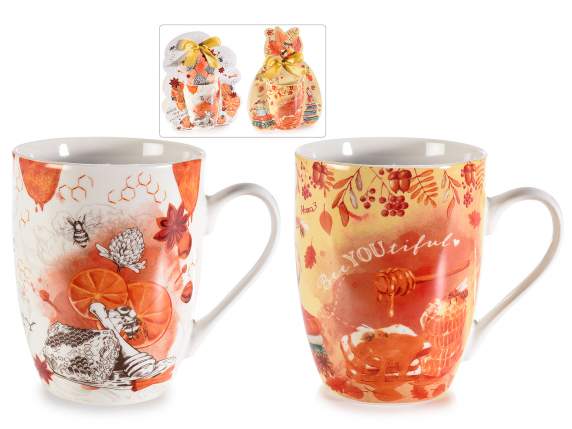 Tazza in porcellana Bee Honey in confezione regalo