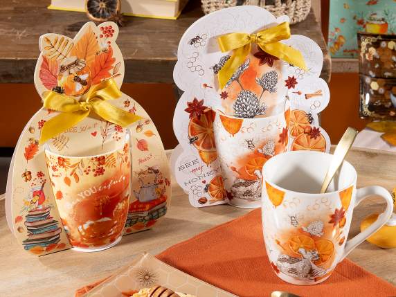 Tazza in porcellana Bee Honey in confezione regalo