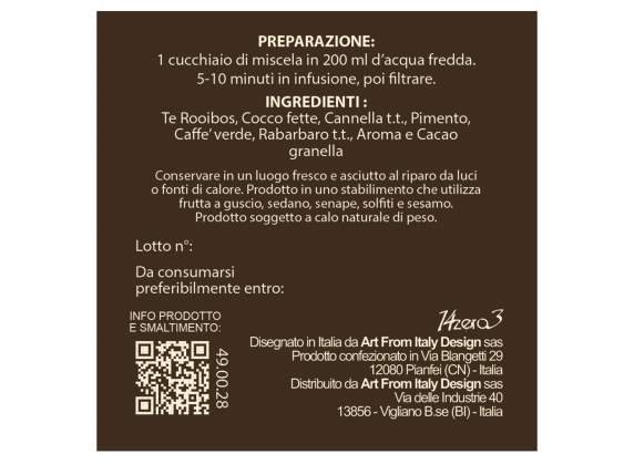 Infuso per tisana a freddo 40g in tazza in porcellana 300ml
