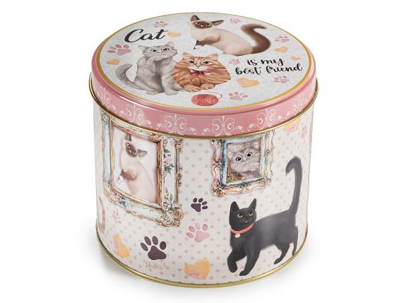 Tazza porcellana 300ml decori gattini in conf regalo metallo