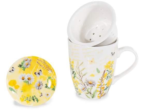 Tazza tisaniera con filtro in porcellana da 300 ml