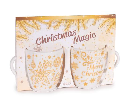 Confezione regalo 2 tazzine natalizie in porcellana 70ml