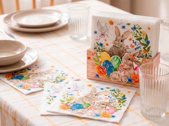 Confezione 20 tovaglioli di carta con stampa pasquale