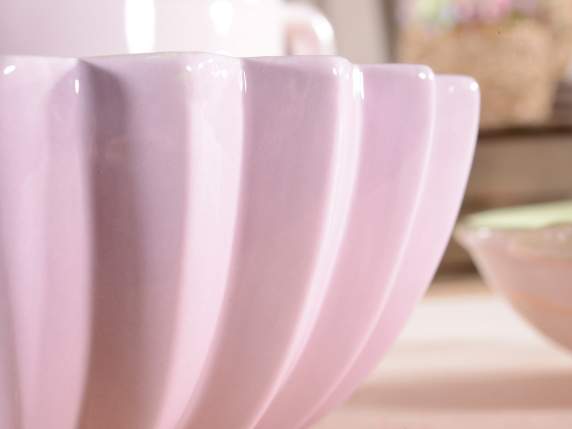 Set 2 vasi decorativi in ceramica lavorata lucida