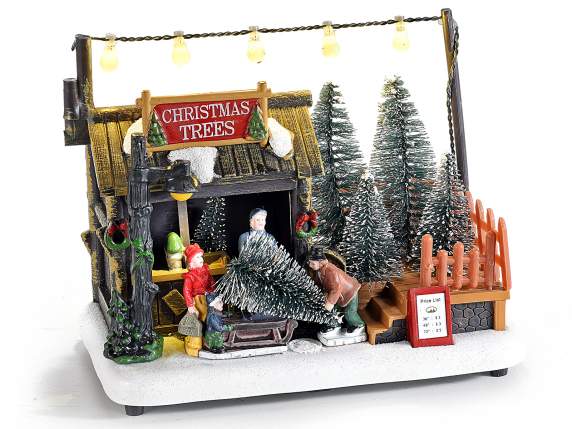 Negozio di alberi di Natale con luci LED