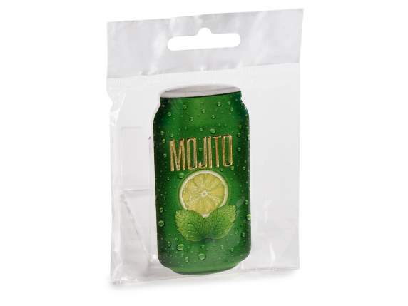 Imán de cerámica para latas con detalles en relieve dorado