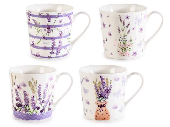 Porcelain mug with Lavender design