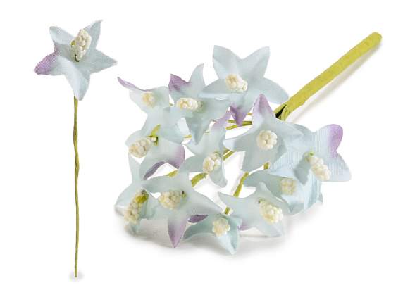 Fleur artificielle en tissu bleu