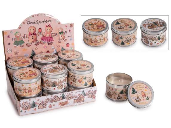 Lumânare parfumata în cutie metalica, decoraiuni