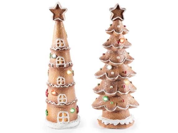 Sapin de Noël en résine avec lumières LED multicolores