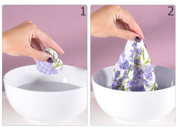 Magic cotton mini towel Lavender in display