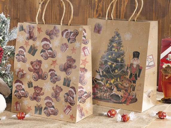 Bolsa-sobre grande de papel kraft con asas con decoración na