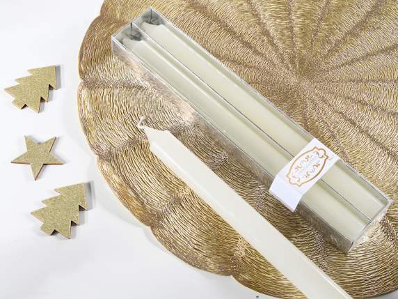 Caja de 2 velas con pie de marfil