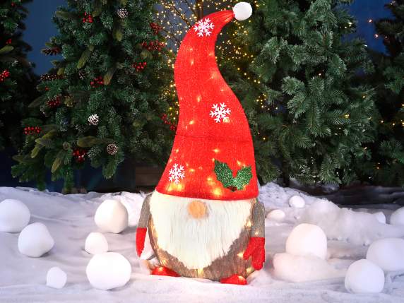 Papá Noel con alma de metal con luces LED