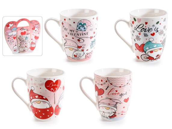 Taza de porcelana Gnomos enamorados en conf. regalo