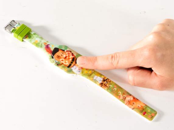 Montre numérique en silicone pour enfants avec carte