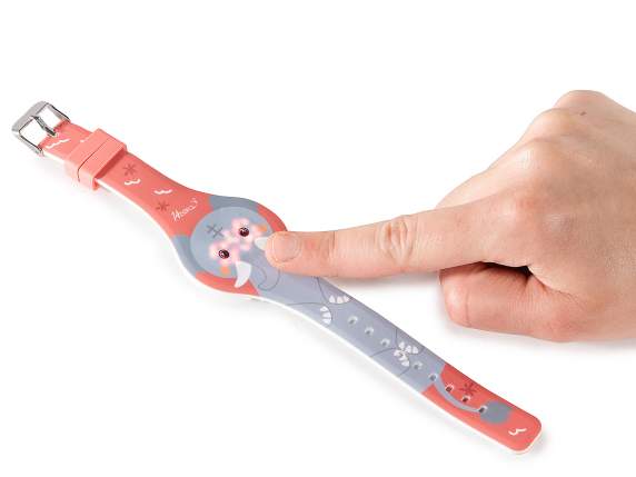 Montre numérique en silicone pour enfants avec carte