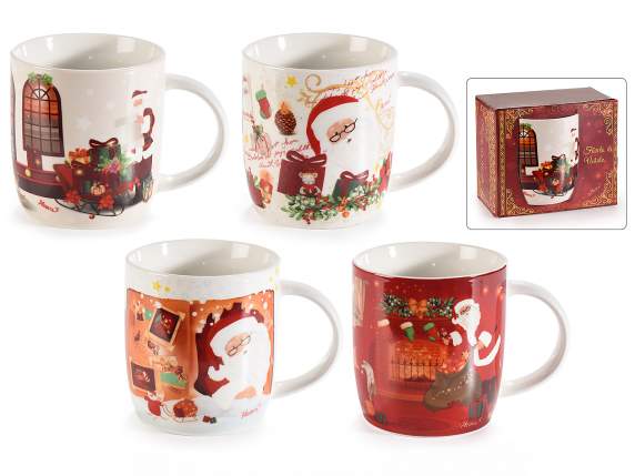 Mug en porcelaine de 350 ml avec le Père Noël