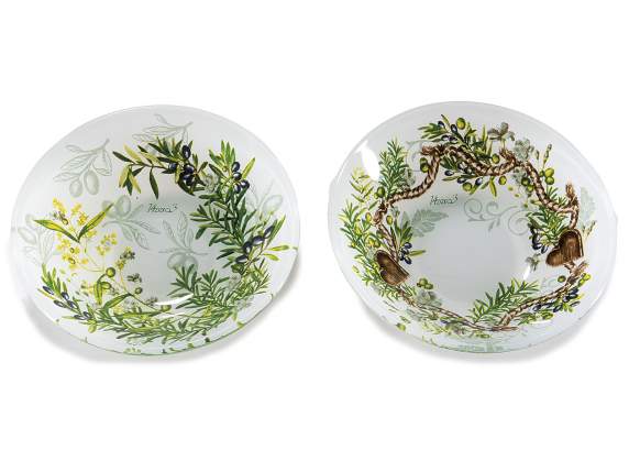 Coupe à apéritif en verre décorée dolives
