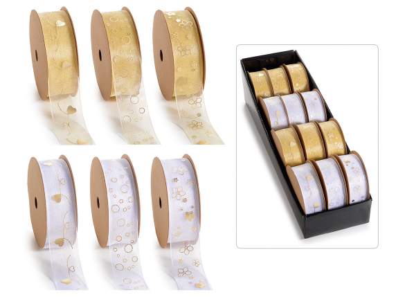 Exhibitor 12 organza ribbons with golden print