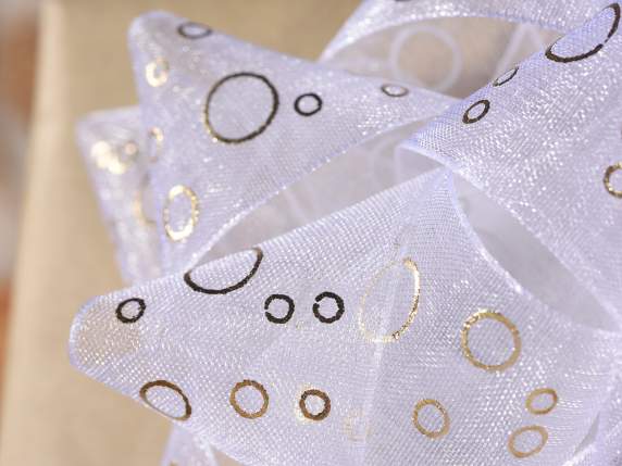 Exhibitor 12 organza ribbons with golden print