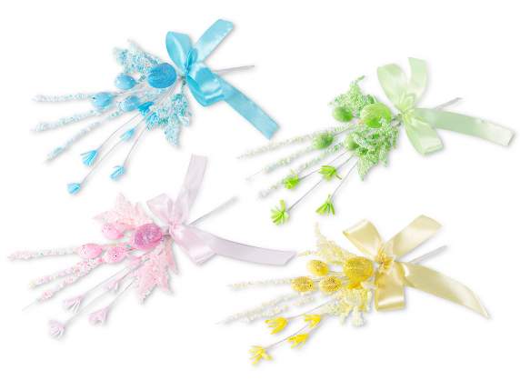 Buchet artificial Oua colorate cu margele decorative