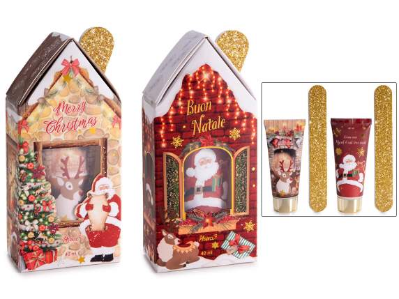 Coffret cadeau de Noël avec crème pour les mains 40 ml et li